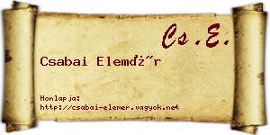 Csabai Elemér névjegykártya