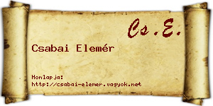 Csabai Elemér névjegykártya