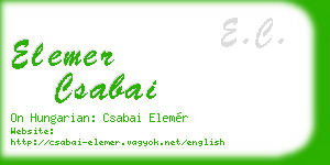 elemer csabai business card